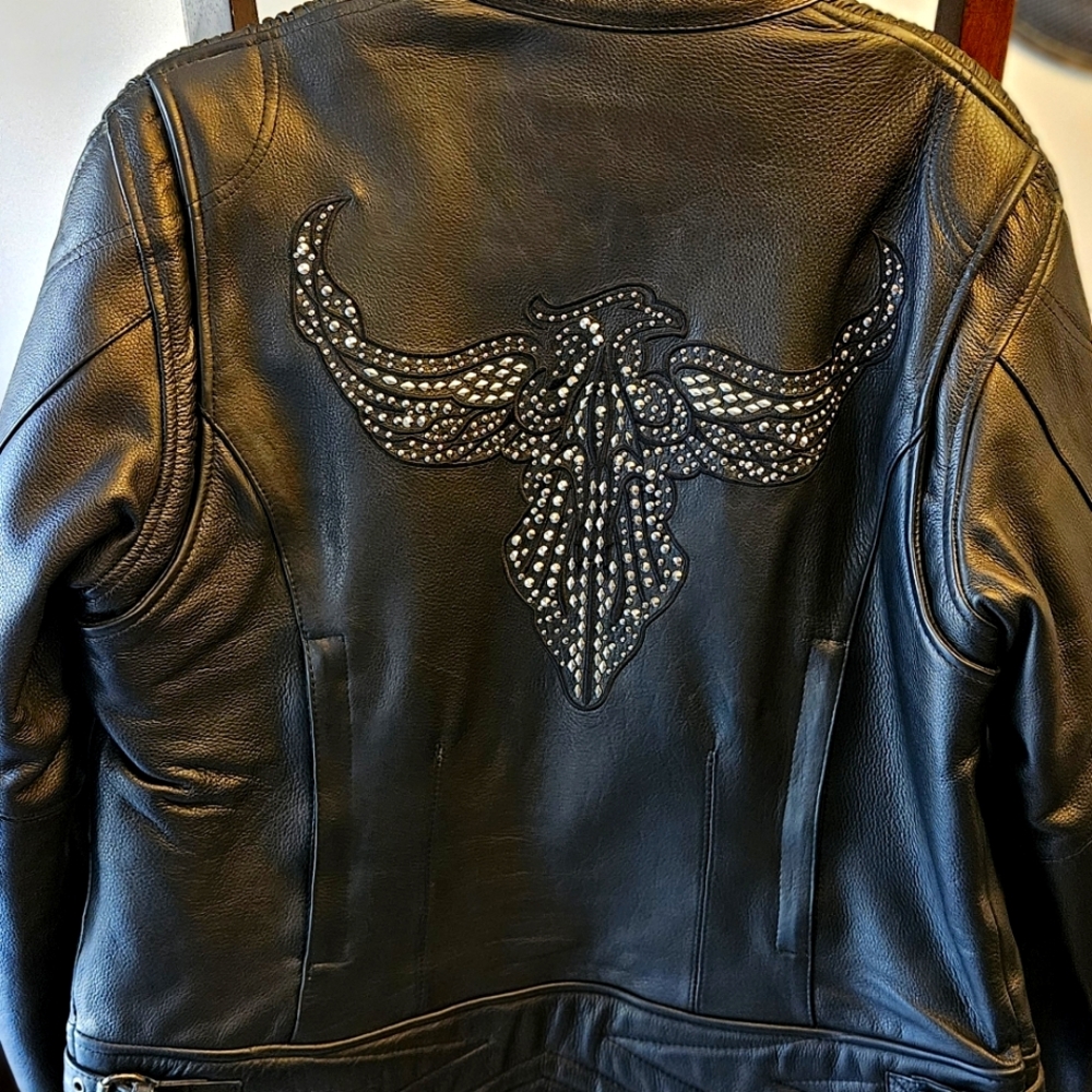 Leather biker jacket